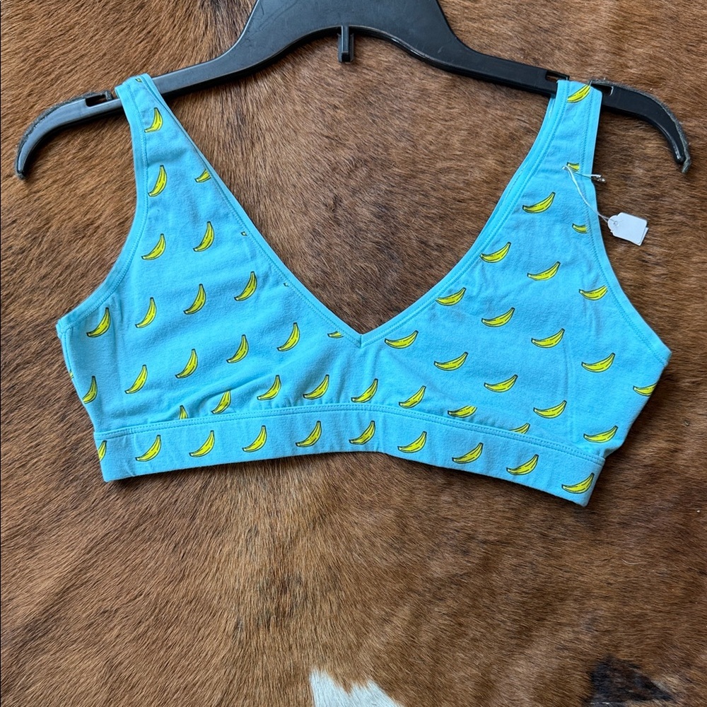 MeUndies Aqua Bralette with Banana Design